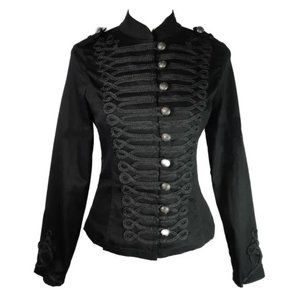 Handmade Women’s Black Parade Ladies Jacket Steampunk Military Punk Rock Gothic